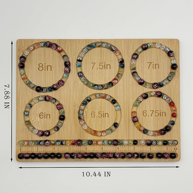 Petoysoso Small Bead Board for Jewelry Making, Bamboo Beading Board for Jewelry Bracelet Making, Bead Board for Bracelet DIY