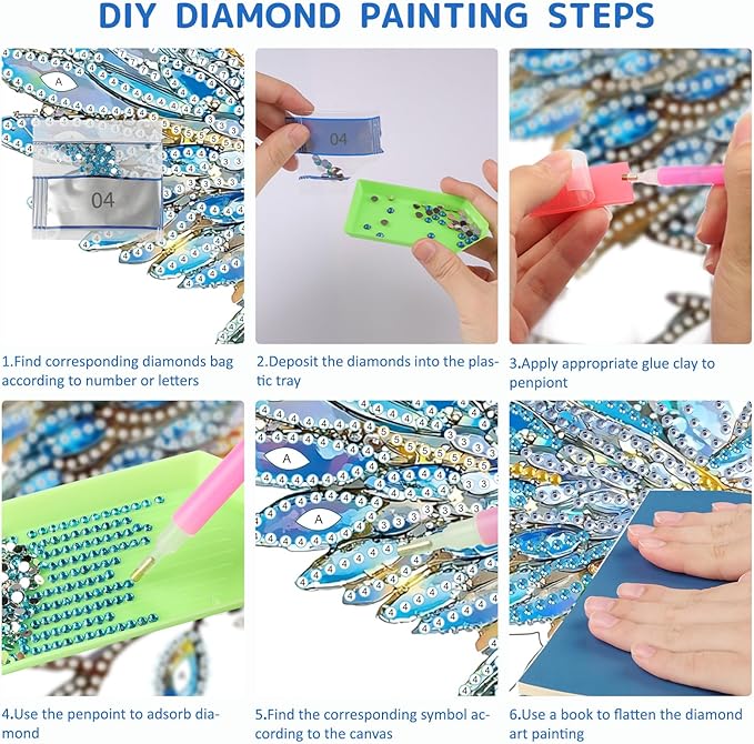 SENQAO Hummingbird Diamond Art Hanging Kits for Adults Kids, Acrylic Diamonds Painting Pendant Board Kit Bird, Diamond Art Painting Window Pendants Home Garden Wall Hanging Kits Hanging Ornament