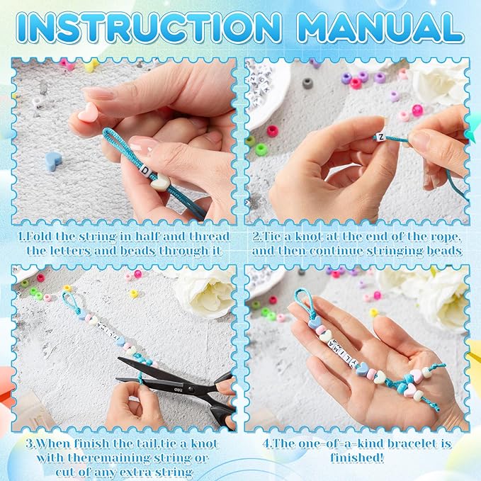 Tondiamo 1836 Pcs 12 Set DIY Bead Making Gift Bulk, Letter Bead Friendship Bracelet Craft Jewelry Charm Keychain Making for Operation Christmas Filler Party Favor(Macaron Color,Heart)