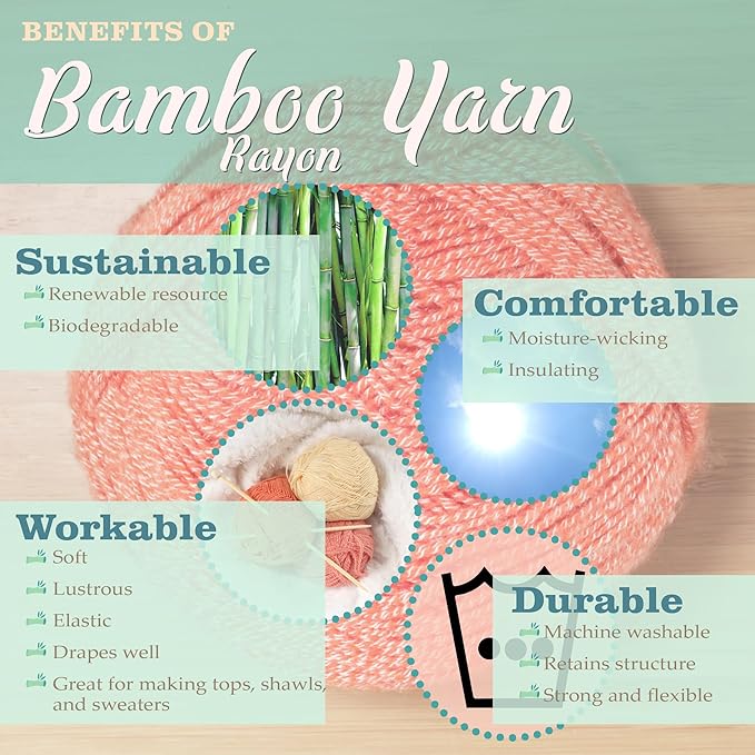 JubileeYarn Bamboo Cotton Sport Yarn - 50g/Skein - Variety Pack - 8 Skeins