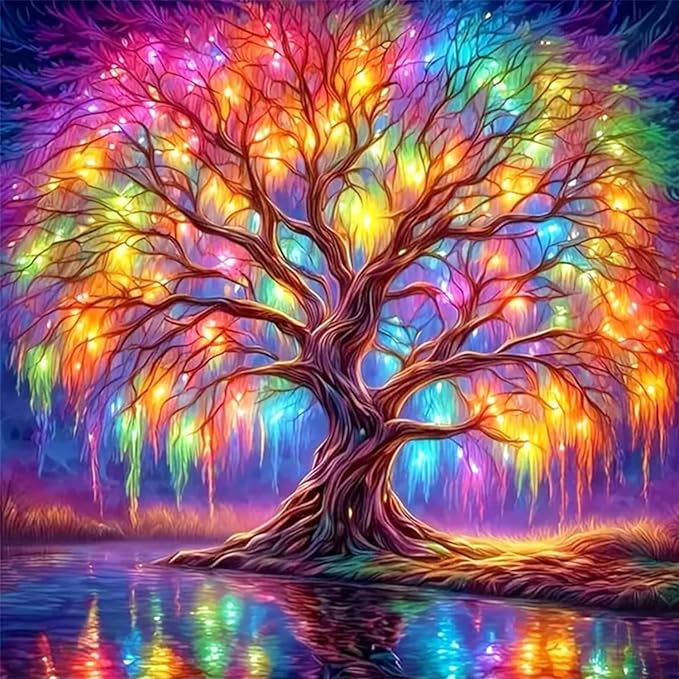 DIYCYCY Tree of Life Diamond Painting Kits for Adults,Full Drill Diamond Art Kits for Beginners,Round 5D DIY Diamond Dots Paintings, Diamonds Pictures Gem Art and Crafts Home Decor 13.78x13.78 inch