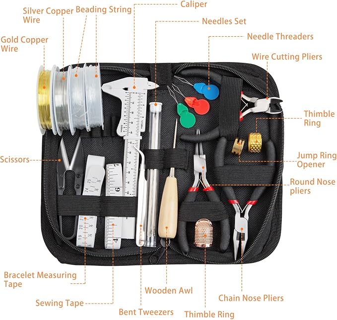 GTAAOY Jewelry Making Kit for Adults, Jewelry Making Supplies Kit with Wire Wrapping,Pliers,Craft Ring Wire,Earring Charms, Findings for Jewelry Repair and Beading