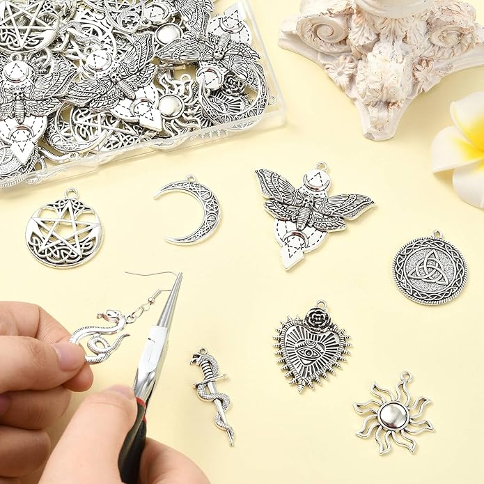 Antique Silver Cross Drink Insect Animal Theme Charms for DIY Jewelry Bracelet Necklace Earring Keychain Decor