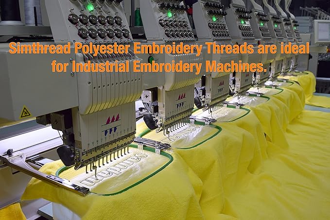 Simthread - 33 Selections - Various Assorted Color Packs of Polyester Embroidery Machine Thread Huge Spool 5500Y for All Purpose Sewing Embroidery Machines - #405 Blue