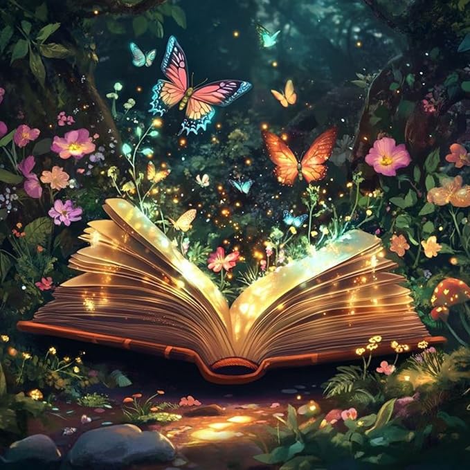 Camocin Diamond Art Kits for Adults Book, 5D Butterfly Diamond Painting Kits for Adults Beginners, DIY Book Full Round Dots Drill Gem Art Kit for Gift Home Wall Decor 14 x 14 Inch