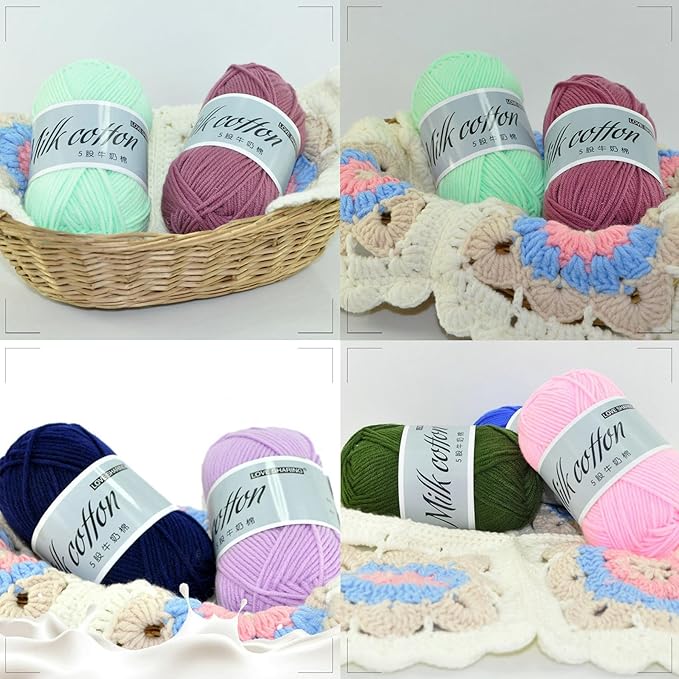 30 Color Multicolor Yarn, 15g Soft Acrylic Yarn for Crocheting, Knitting, DIY Projects