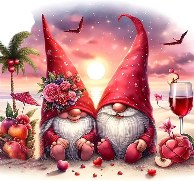 ijbnhd Gnome Diamond Art Kits for Adults, Gnome Diamond Painting Kits for Adults, DIY Full Drill Gem Art Crystal Rhinestone for Wall Home Decor 14X14inch