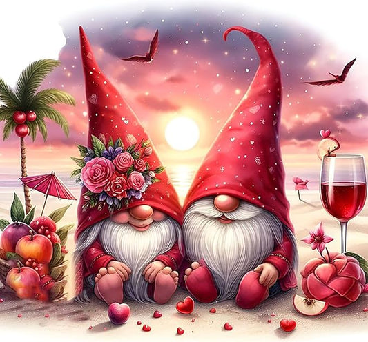 ijbnhd Gnome Diamond Art Kits for Adults, Gnome Diamond Painting Kits for Adults, DIY Full Drill Gem Art Crystal Rhinestone for Wall Home Decor 14X14inch