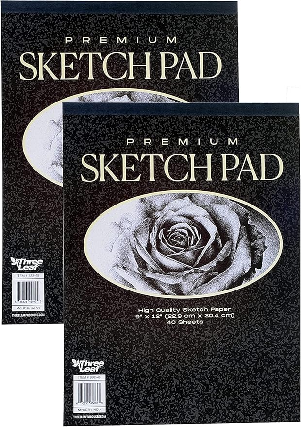 premium sketch book - 9x12-inch - 40 sheets per book - excellent for pencil, pastel, charcoal and crayon from northland wholesale. (2-premium sketch books)