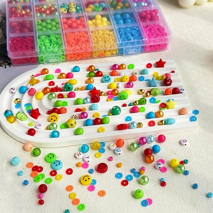 2200PCS+ Cinco De Mayo Fiesta Beads Mexican Beads for Bracelets Jewelry Making Kit, Colorful Polymer Clay Beads Assorted Pearl Crystal Acrylic Star Beads with Sombrero Chili Cactus Fiesta Charms