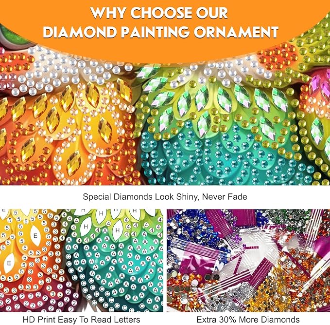 NEWENMO Diamond Art Kit for Adult, Funny Birds, Diamond Art Painting Double Sided Window Pendants for Home Garden Wall Hanging, DIY Special Shaped Gem Hanging Ornaments, Colorful Birds