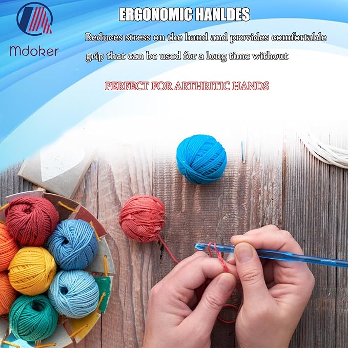 Mdoker 25mm Large Crochet Hook,Big Crochet Hooks for Chunky Yarn,Ergonomic Giant Hooks,Huge Crochet Hooks for Knitting Yarn,Beginners and Experienced Crochet Lover