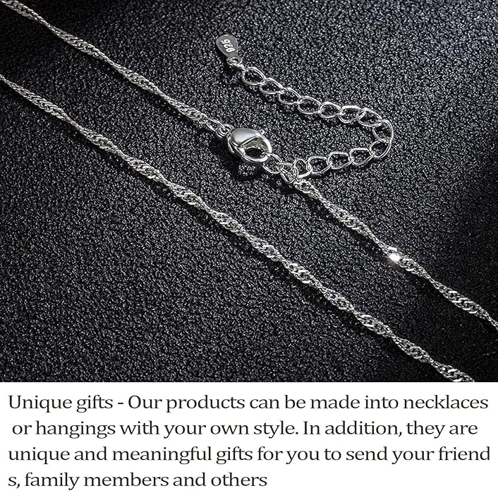 Whaline 24 Pack Silver Plated Chain Necklace 925 Water Ripple Plated Necklace for Jewelry Making Craft, Womens and Girls