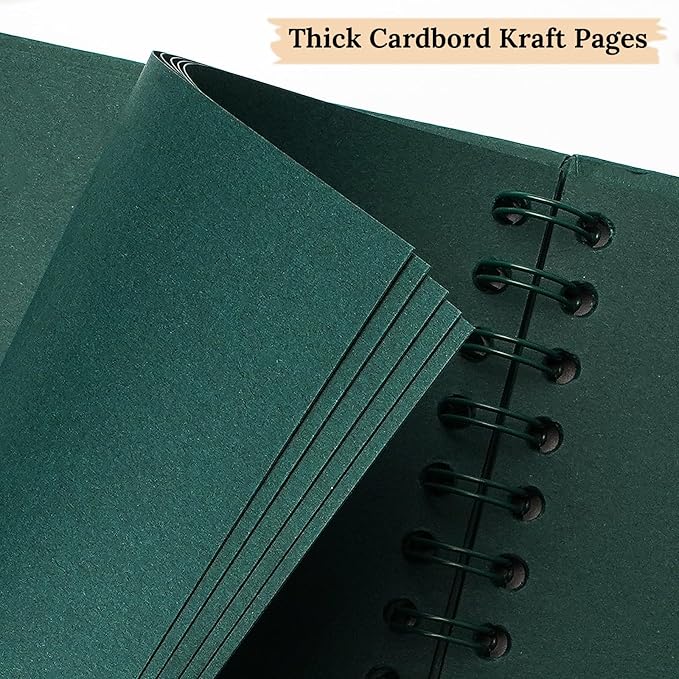 Scrapbook 8x8 Inch DIY Scrapbook Album Hardcover Kraft Paper Scrap Book Photo Albums 40 Pages Perfect for 4x6 / 5x7 Photos Memory Book for Family, Wedding