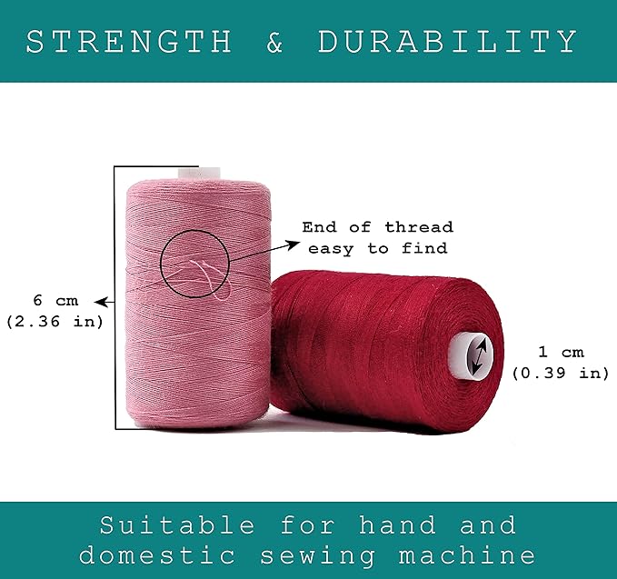BlesSew Sewing Thread - 24 Spools of All Purpose Polyester Threads for Sewing Machine, Beginners, Hand Stitching & Quilting - 1000 yds Per Spool
