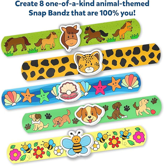 skillmatics craft activity - snap bandz, animals, diy jewelry art & craft activity, mess-free, creative kit, 8 bands (8.6"), gifts for boys & girls ages 4, 5, 6, 7, 8, 9, 10