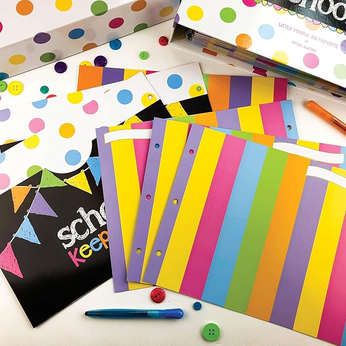 Denise Albright School Memory Scrapbook (3 Sets) Refill Extra Pockets and Photo Pages Kits for Class Keeper® Memory Keepsake Book for Girls and Boys