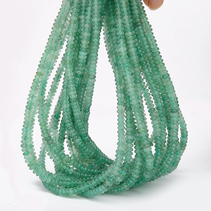 2 Strands (300PCs) Natural Green Aventurine Rondelle Beads, 2 * 4mm Gemstone Loose Spacer Abacus Disk Beads for DIY Bracelet Necklace Earrings Jewelry Making, Craft Supplies Beading Kit