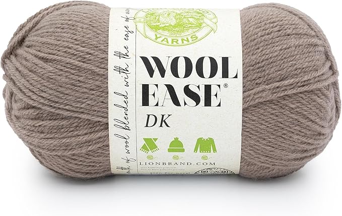 Lion Brand Wool-Ease DK Yarn, Yarn for Knitting, Crocheting, and Crafts, Taupe, 1 Pack