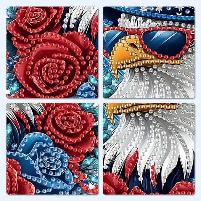 MXJSUA Roses Gnome Special Shaped Hanging Diamond Painting Art Kits for Adults, Crystal Rhinestone Acrylic Gem Art Pendant Ornaments Kit for Home Decoration and Gift