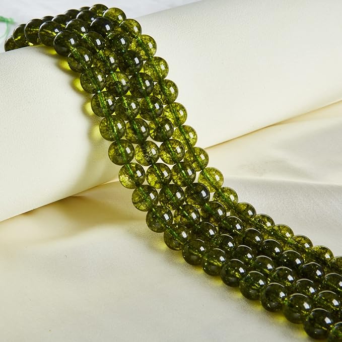100pcs 8mm peridot beads natural gemstone beads round loose beads for jewelry making