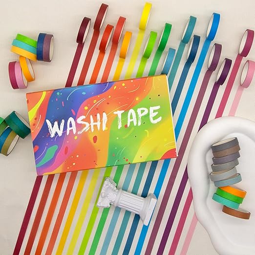 40 Rolls Washi Tape Set, Decorative Masking DIY Tapes for Children and Gifts Warpping (Mix)
