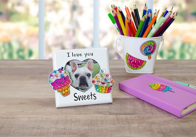 Creativity for Kids Big Gem Diamond Painting Kit: Sweets Stickers and Suncatchers - Diamond Art for Kids, DIY Stickers and Suncatcher Kit for Girls (Ages 6+)