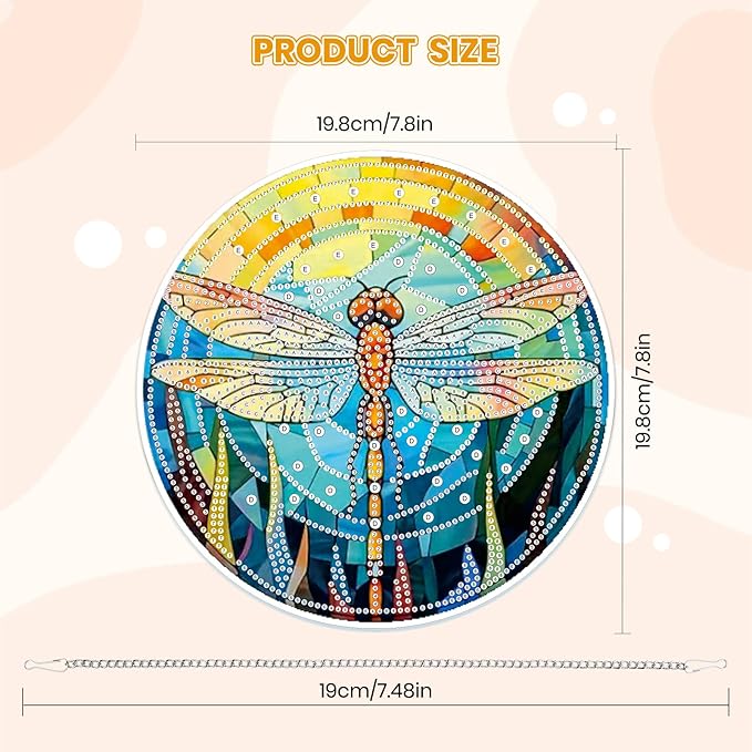 MOGTAA Dragonfly Diamond Art Hanging Ornament Kits, 5D Special Shape Diamond Art Kits for Adults, Crystal Rhinestones Animal Diamond Painting Gem Art for Home Window Garden Wall Decor