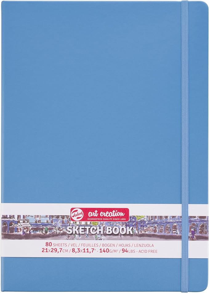 talens japan t9314-213m 441823 art creation sketchbook, drawing notebook, 8.3 x 11.8 inches (21 x 30 cm), lake blue