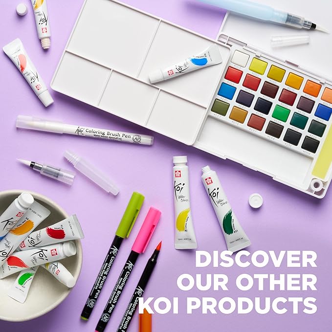 SAKURA Koi Field 30 Assorted Watercolors with Water Brush Sketch Set XNCW-30N