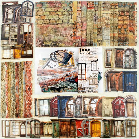 Diuhofart Vintage Scrapbooking Kit, 90 Sheets Garden Theme, Scrapbook Stickers and Decorative Papers Collage Materials, Ephemera for Junk Journal Supplies, Journaling, Crafts Arts, Scrap Booking