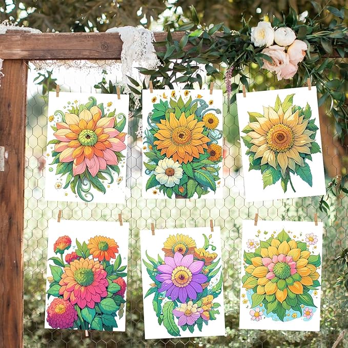 Mandala and Nature Coloring Books for Adult Women Relaxation Spiral Bound Page Printed Single-Sided Gifts Arts and Crafts for Women to Relax, Anxiety and Depression 24 Colorful Coloring Pages
