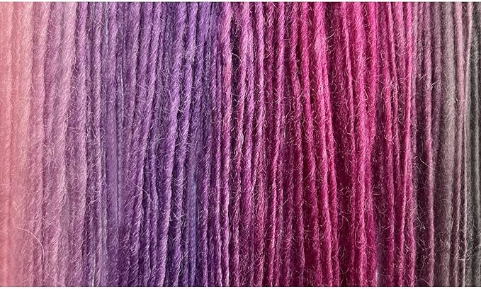 NICEEC 3 Skeins 100% Wool Rainbow Yarn Soft Gradient, Self-Striping, Colorful Single Ply Yarn for Crochet & Knitting - 12#