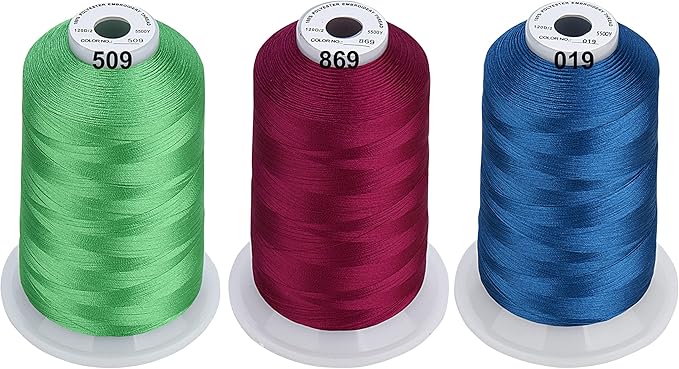 Simthread - 33 Selections - Various Assorted Color Packs of Polyester Embroidery Machine Thread Huge Spool 5500Y for All Sewing Embroidery Machines - 6 Fruit & Garden Colors