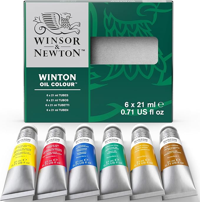 Winsor & Newton Winton Oil Color Paint, Intro Set, 6 x 21ml Tubes, Multicolor, 0.73 Fl Oz (Pack of 6)