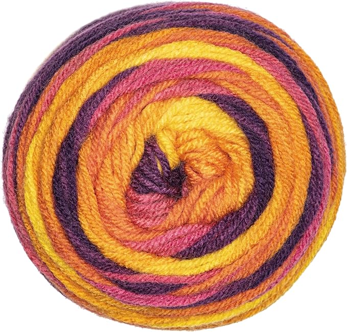 Red Heart Super Saver Ombre Sunset Yarn - 2 Pack of 283g/10oz - 100% Acrylic - #4 Worsted (Medium) - 482 Yards - Knitting/Crochet