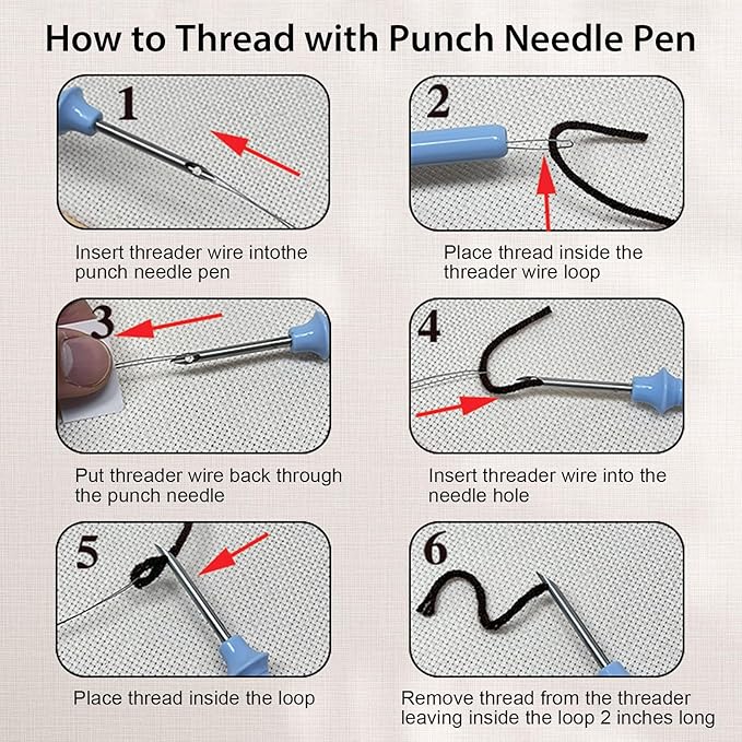 Nuberlic 3 Pack Punch Needle Kits for Beginners Mushroom Embroidery Pattern with Hoop Embroidery Punch Needle Starter Craft Set, Perfect Handmade Gift for Adults & Teens (Beginner-Friendly Crafts)
