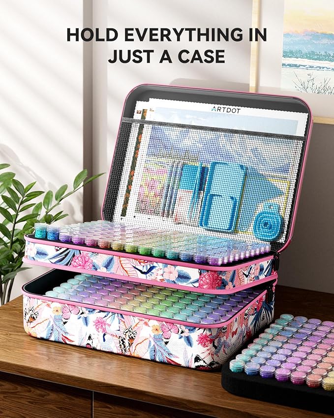 ARTDOT 420 Slots Storage Container for Diamond Art Kits for Adults,Portable Bead Storage Boxes for Diamond Painting Accessories and Tools