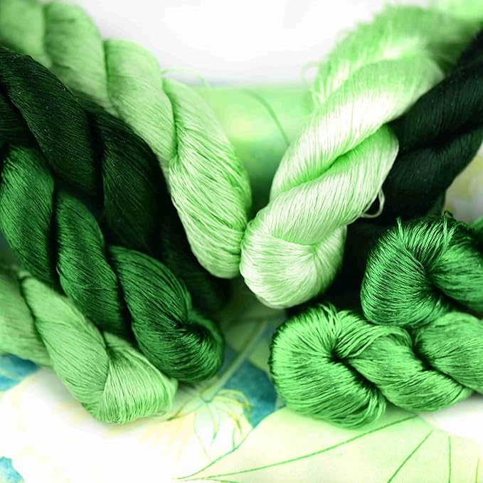 Natural 100% Silk Thread, Handmade Embroidery Thread Silk Floss 8 Colors 110m Each (31)