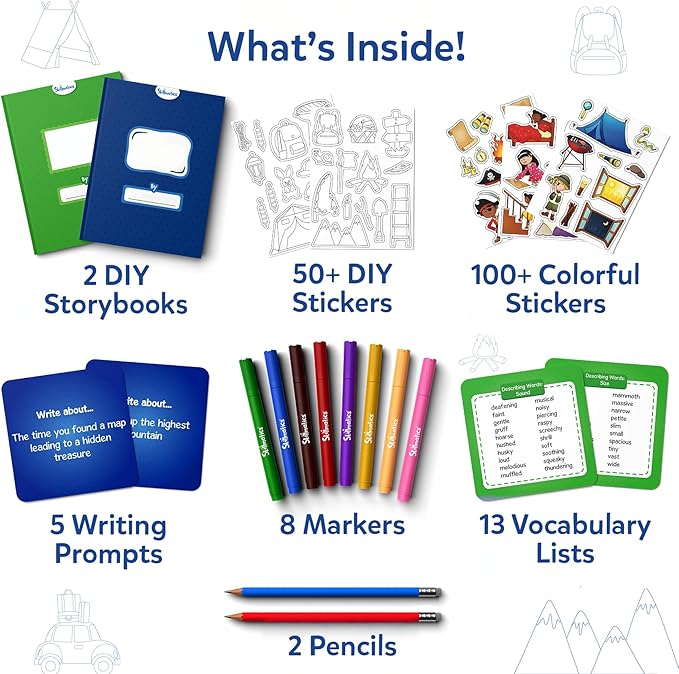Skillmatics Storybook Art Kit - Create Adventure Stories, DIY Craft & Writing Kit with 300+ Stickers, Scrapbooking & Journal Activity, Easter Gifts for Kids Ages 5, 6, 7, 8, 9, 10