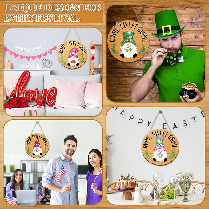 CroBlissful 41 Pcs Easter Interchangeable Iron Gnome Decor DIY Diamond Painting Craft Kit with Magnetic Hats Hands for Seasonal Holiday Decor