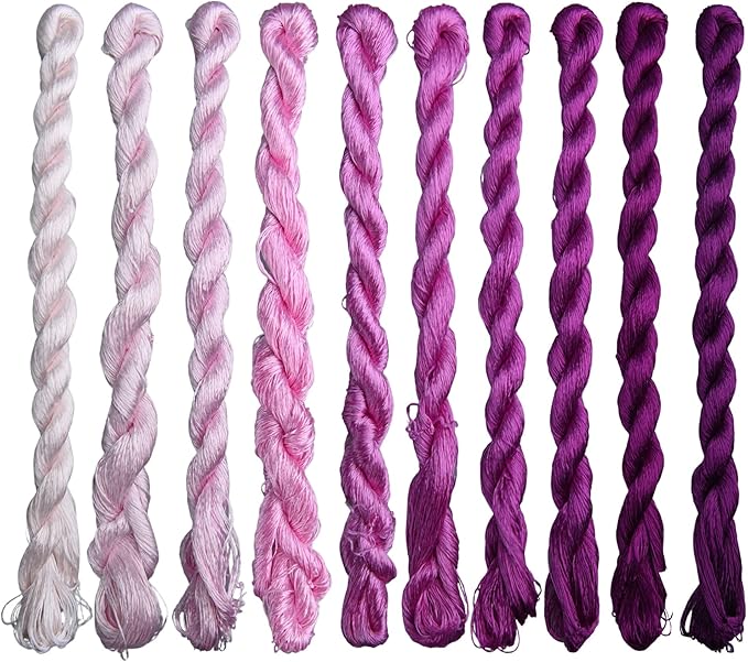 Natural 100% Silk Thread, Handmade Embroidery Thread Silk Floss 10 Colors 110m Each (65)