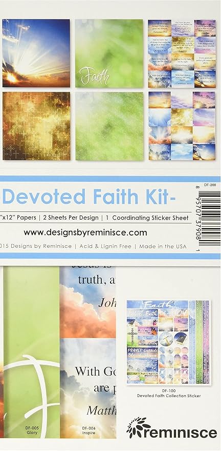Reminisce Devoted Faith Collection Kit, Multicolor, 12" by 12", DF-200