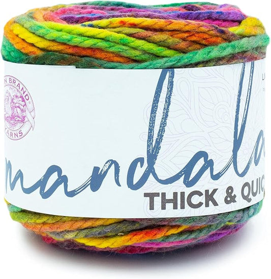 Lion Brand Yarn, Mandala Thick & Quick Bulky Yarn, Swirl, 1 Cake