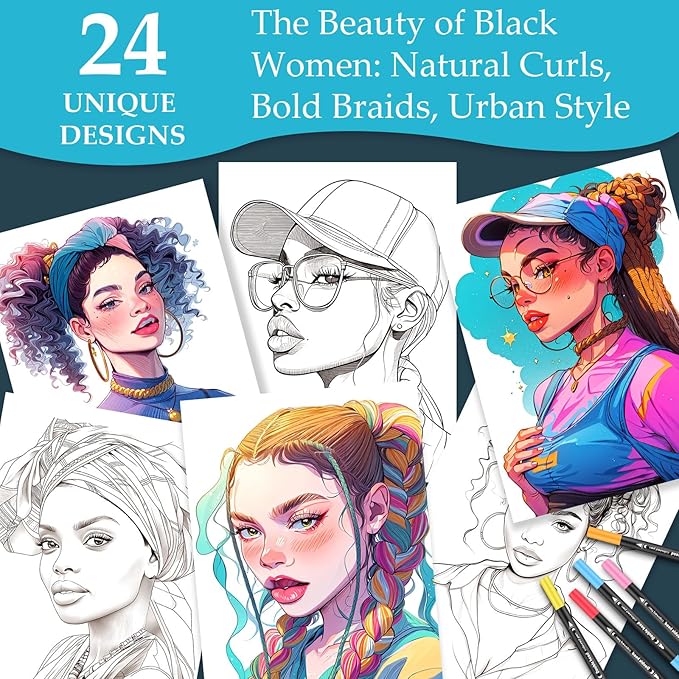 Coloring Book for Adults Relaxation, 24 Pages Adult Coloring Books for Women Stress Relief, Spiral Bound Coloring Books, Relaxing Gift for Women