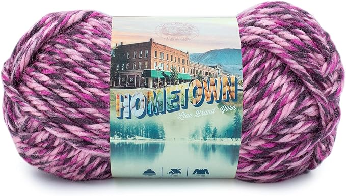 Lion Brand Yarn Hometown Yarn, Super-Bulky Yarn for Knitting, Crocheting, and Crafting, 1 Pack, Elmore City Dance