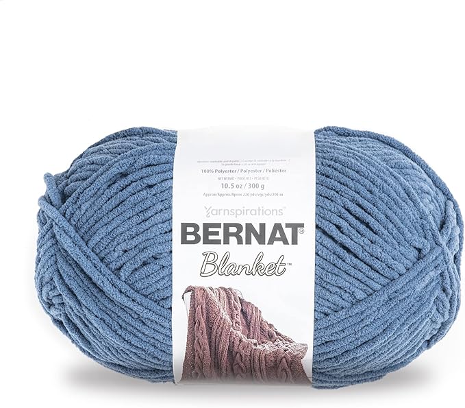 Bernat Blanket Country Blue Yarn - 2 Pack of 300g/10.5oz - Polyester - 6 Super Bulky - 220 Yards - Knitting/Crochet