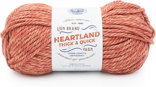 Lion Brand Yarn, Bulky Heathered Heartland Thick & Quick Yarn for Knitting and Crochet, Fairmount, 1 Pack