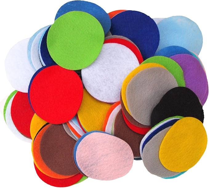 Playfully Ever After Mixed Color Assortment of Craft Felt Circles (3 Inch - 100pc)