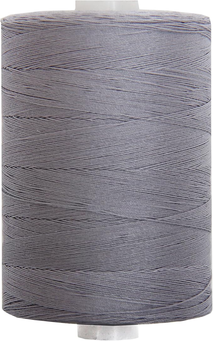 Threadart 100% Cotton Thread | for Quilting, Sewing, and Serging | 1000M Spools 50/3 Weight | LT. Steel 318